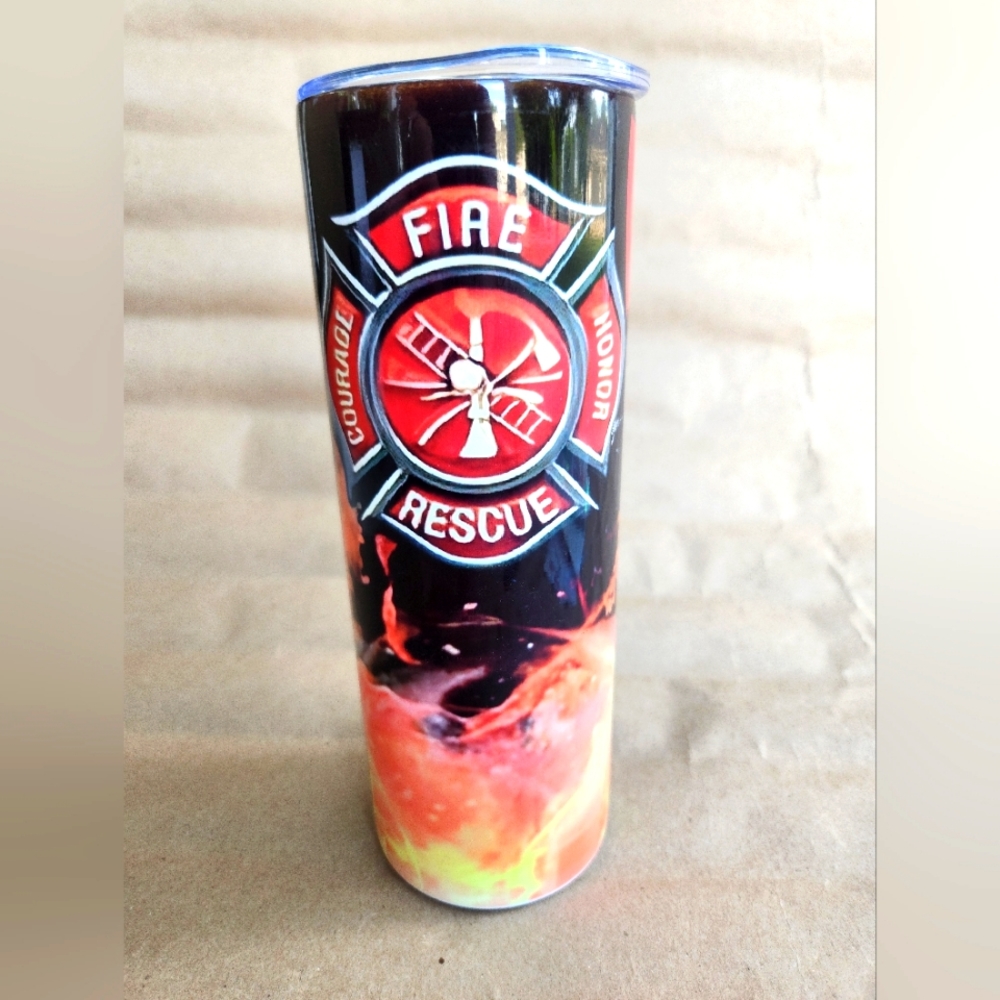 20oz stainless steel firefighter tumbler